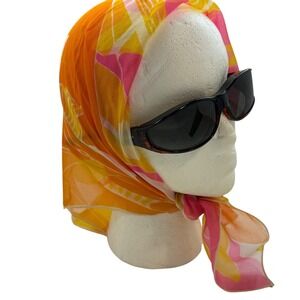 ' 50s Vibes Vera Neumann Chiffon Sunrise Head/Neck Scarf, Glitchyglam, Euro chic